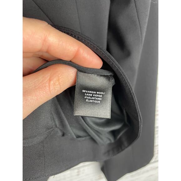 Lafayette 148 New York Virgin Wool Black Double Button Blazer Jacket 4 Career - Picture 4 of 9